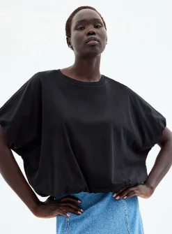 Organic cotton bubble-hem T-shirt