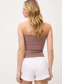 Organic cotton double-layer tube top
