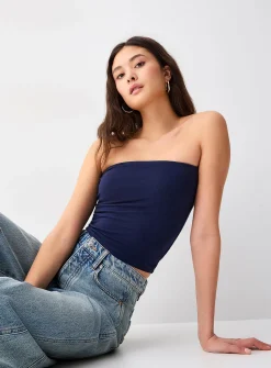 Organic cotton double-layer tube top