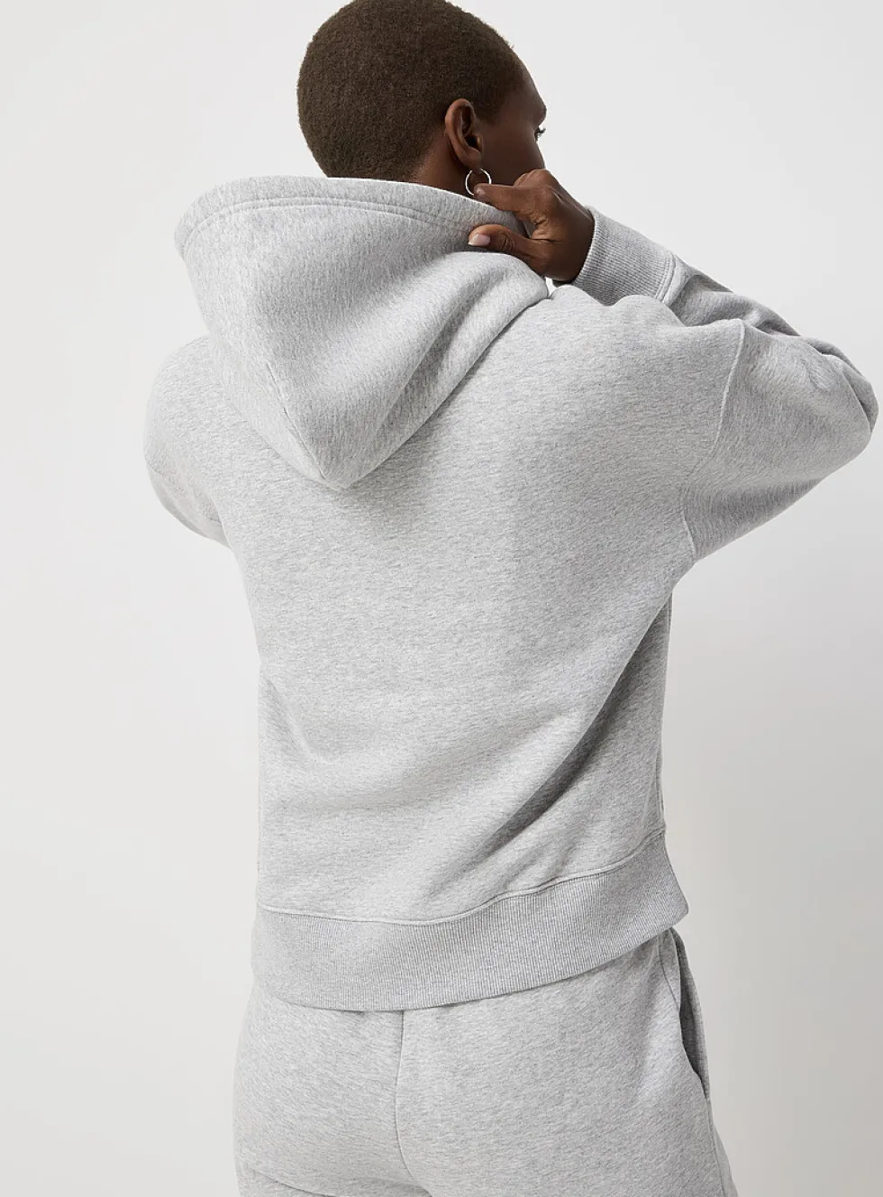 Organic cotton fleece jersey hoodie