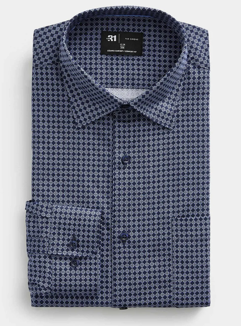 Organic cotton floral geometry shirt