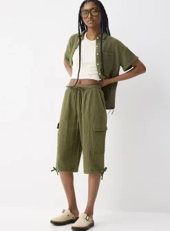 Organic cotton gauze Bermuda short