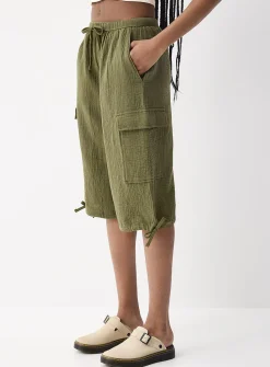 Organic cotton gauze Bermuda short