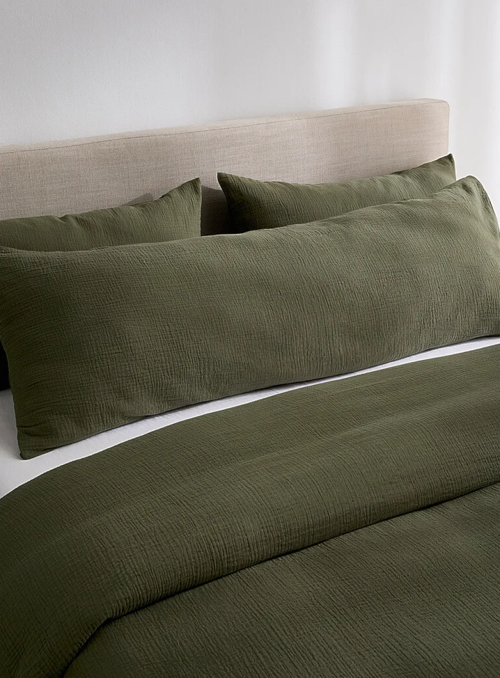 Organic cotton gauze body pillow sham