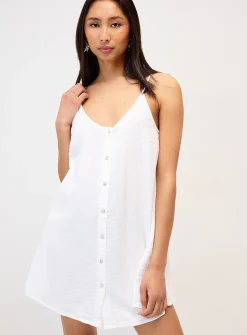 Organic cotton gauze buttoned dress