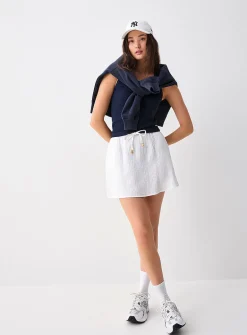 Organic cotton gauze miniskirt