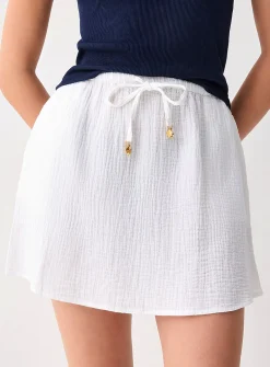 Organic cotton gauze miniskirt