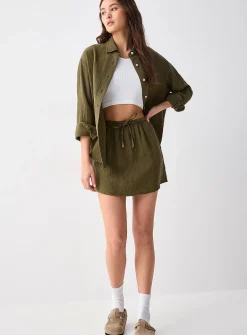 Organic cotton gauze miniskirt