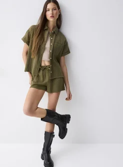 Organic cotton gauze mini short