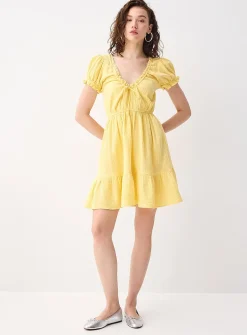 Organic cotton gauze tiered dress