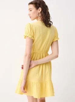 Organic cotton gauze tiered dress