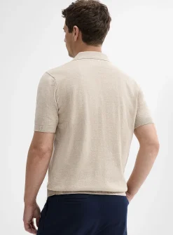 Organic cotton knit Johnny collar polo
