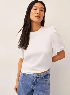 Organic cotton puff-sleeve T-shirt