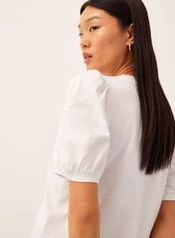 Organic cotton puff-sleeve T-shirt