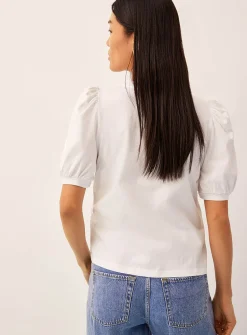 Organic cotton puff-sleeve T-shirt