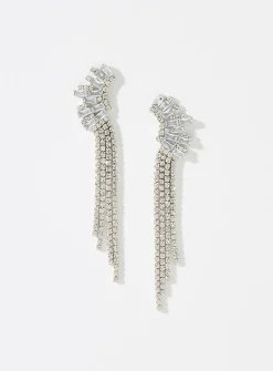 Ornamental crystal rain earrings