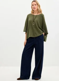 Oversized boxy-fit boat-neck sweater