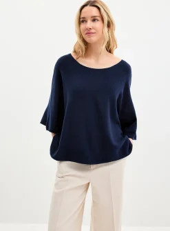 Oversized boxy-fit boat-neck sweater