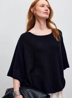 Oversized boxy-fit boat-neck sweater