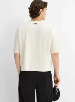 Oversized cropped Pima cotton T-shirt