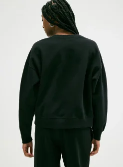 Oversized fleece crew-neck sweatshirt