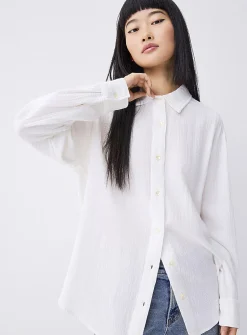 Oversized organic cotton gauze shirt