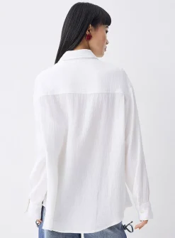 Oversized organic cotton gauze shirt