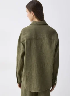 Oversized organic cotton gauze shirt