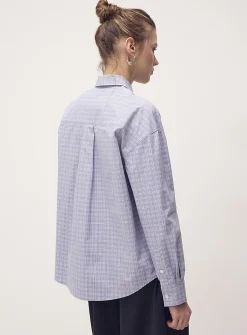 Oversized patterned poplin shirt