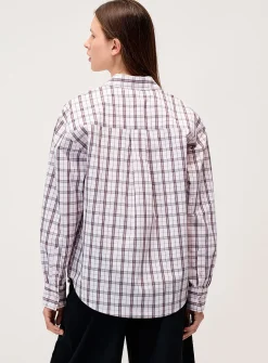 Oversized patterned poplin shirt