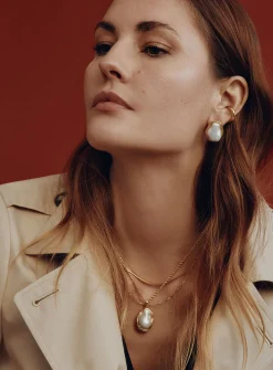 Oversized pearl earrings