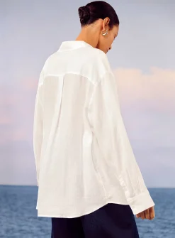 Oversized pure linen shirt