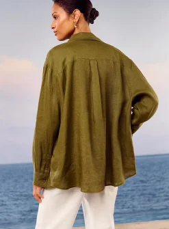 Oversized pure linen shirt