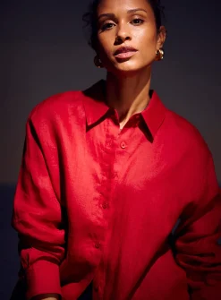 Oversized pure linen shirt
