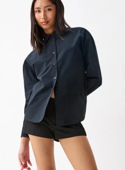 Oversized solid shirt