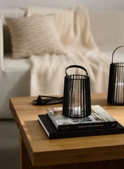 Painted metal mesh lantern
