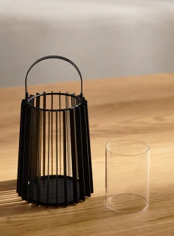 Painted metal mesh lantern
