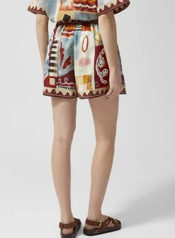 Painted shapes pure linen short