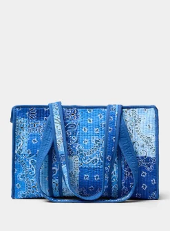 Paisley patchwork quilted tote bag