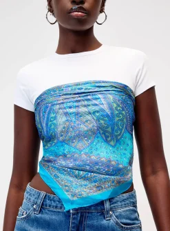 Paisley pattern pure silk scarf