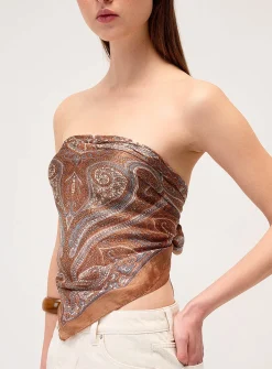 Paisley pattern pure silk scarf