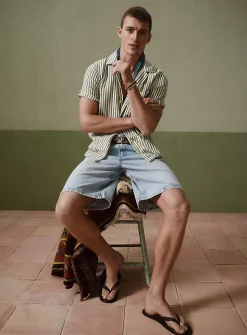 Pale blue denim jort