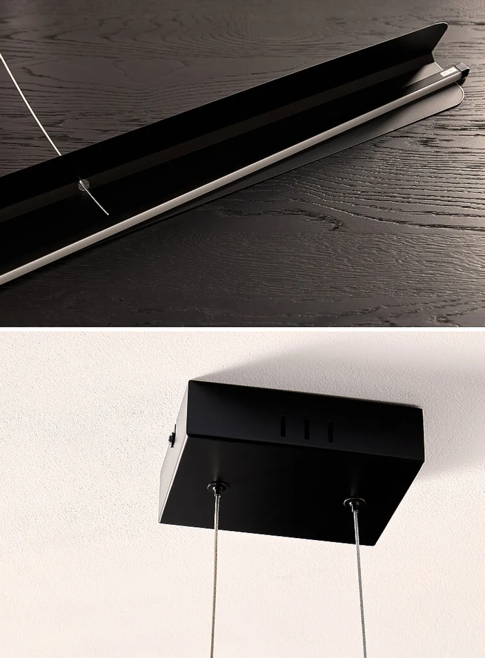 Pamelyn matte black long light fixture