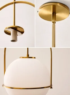 Paola brass globe light fixture