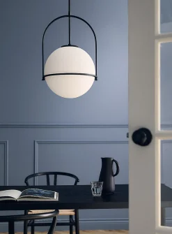 Paola matte black globe light fixture