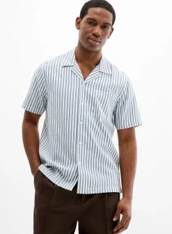Parasol stripe camp shirt