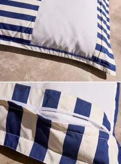 Parasol-stripe floating beanbag chair