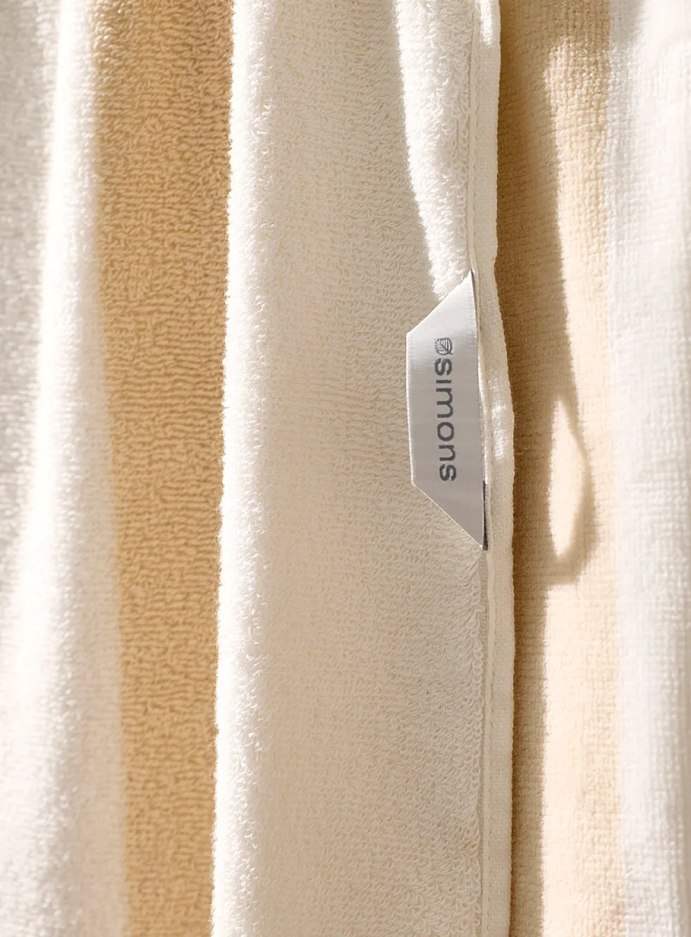 Parasol-stripe organic cotton beach towel