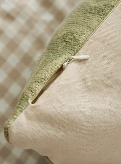 Pastel flowers linen-blend removable-cover cushion