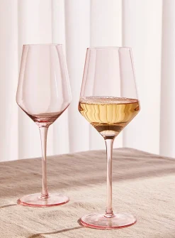 Pastel pink wine glasses